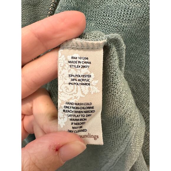 SOFT SURROUNDINGS | Half Zip Green Cozy Lightweight Pullover Top | Medium - Picture 6 of 6